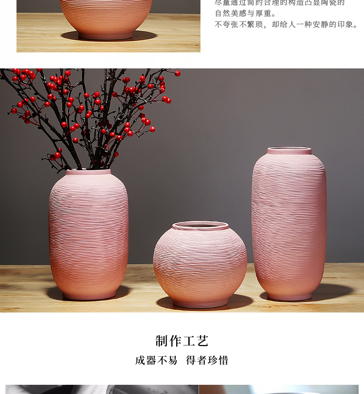 Jingdezhen ceramics by hand vase modern new Chinese style home sitting room porch household dry flower arranging flowers is placed