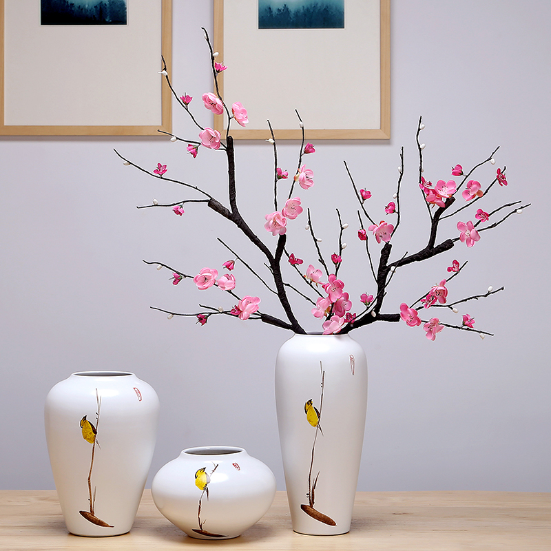 Jingdezhen ceramic vases, flower arranging dried flower simulation flowers sitting room place porch Europe type TV ark, simple decorations