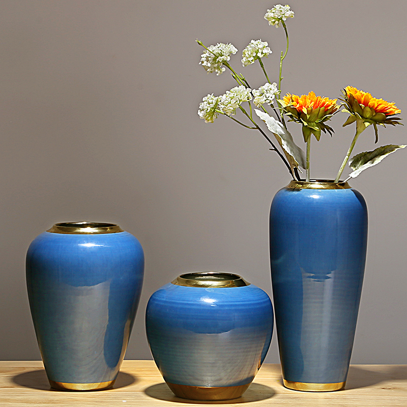 I and contracted ceramic vase furnishing articles of modern Chinese flower arranging jingdezhen ceramic vases, dried flower decorations sitting room