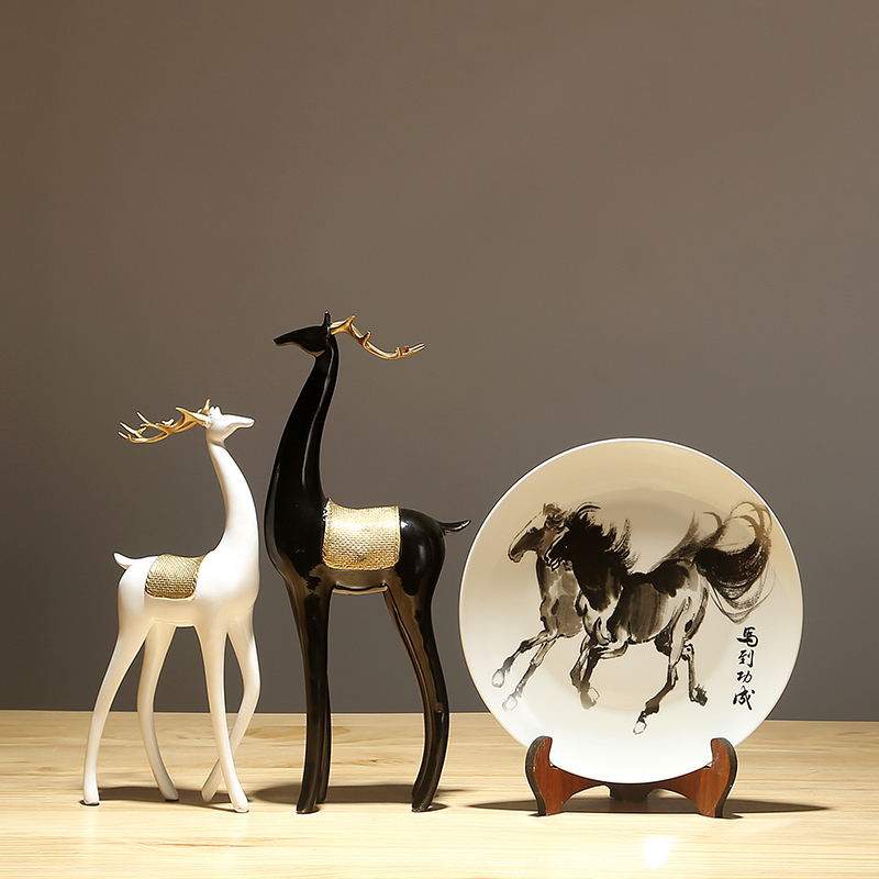 Jingdezhen hang dish sitting room of the new Chinese style household ceramics decoration plate of TV ark, wine I and contracted furnishing articles