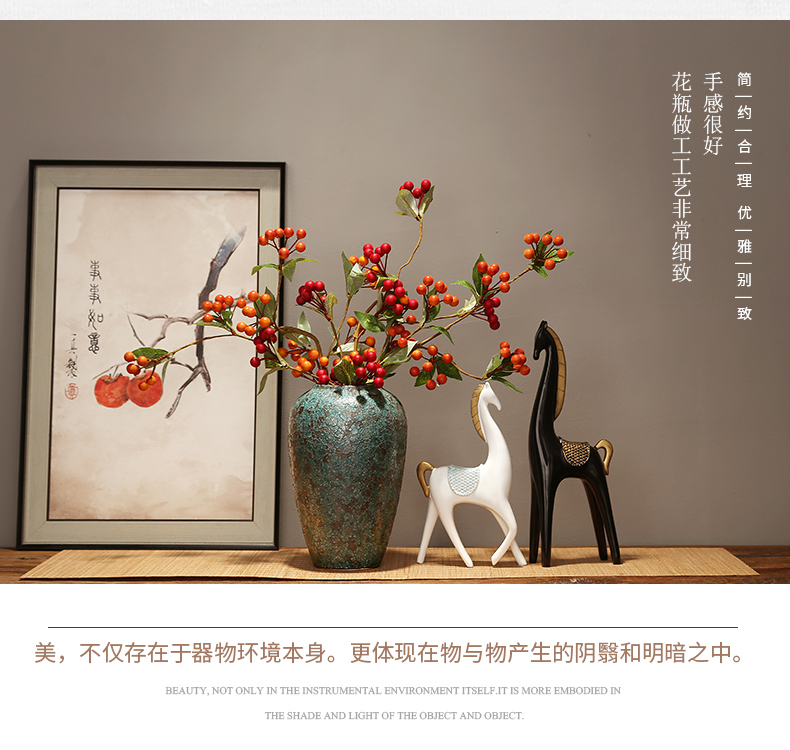 Modern creative home sitting room porch place jingdezhen ceramics vase decoration decoration new Chinese zen