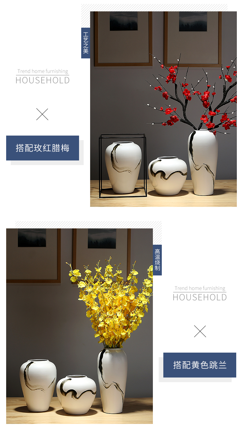 Ceramic vase decoration decoration handicraft furnishing articles study floral dried flowers, flower arrangement, creative sitting room porch suit