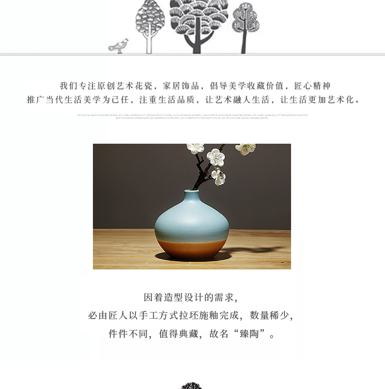 Jingdezhen ceramics craft vase, I and contracted sitting room porch flower arranging new Chinese style household adornment furnishing articles