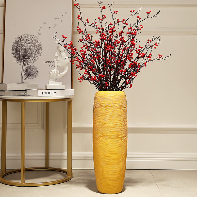 Jingdezhen European art ceramic vases, furnishing articles decorations dried flowers large ground vase household living room decoration