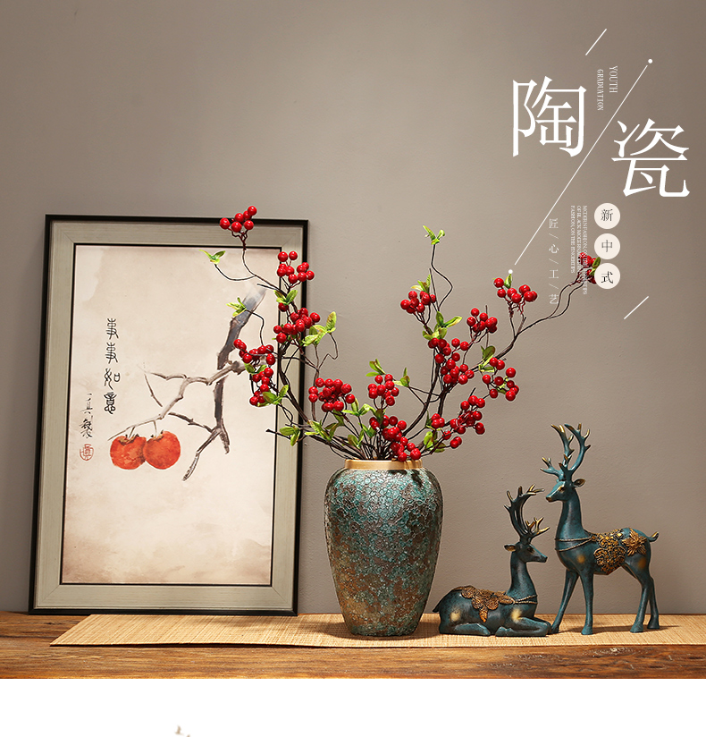 Modern creative home sitting room TV ark place jingdezhen ceramics vase decoration decoration new Chinese zen