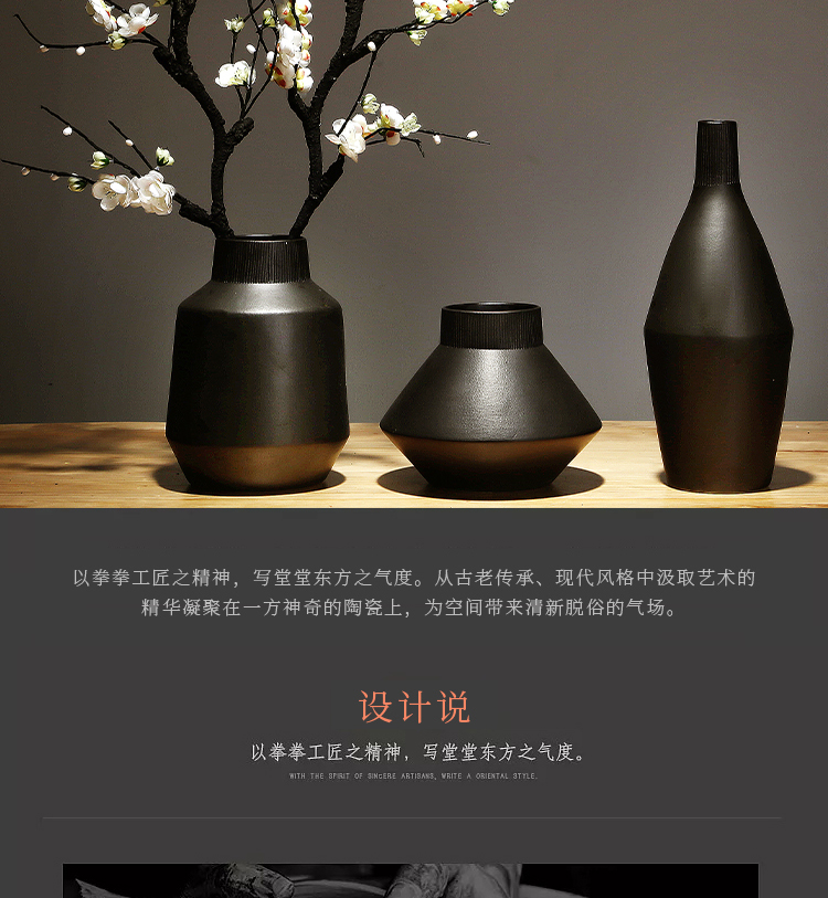 Jingdezhen ceramics vase manual I and contracted style sitting room porch place flower arranging household ornaments