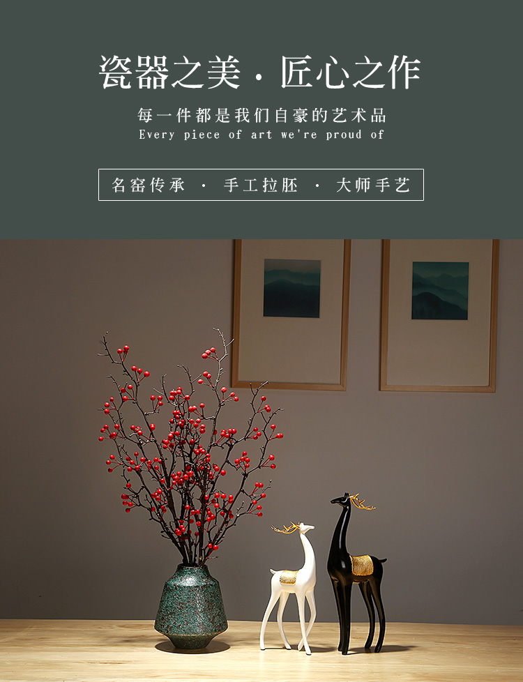 Jingdezhen ceramics vase manual creative new Chinese style western - style porch sitting room adornment dried flower arranging flowers is placed