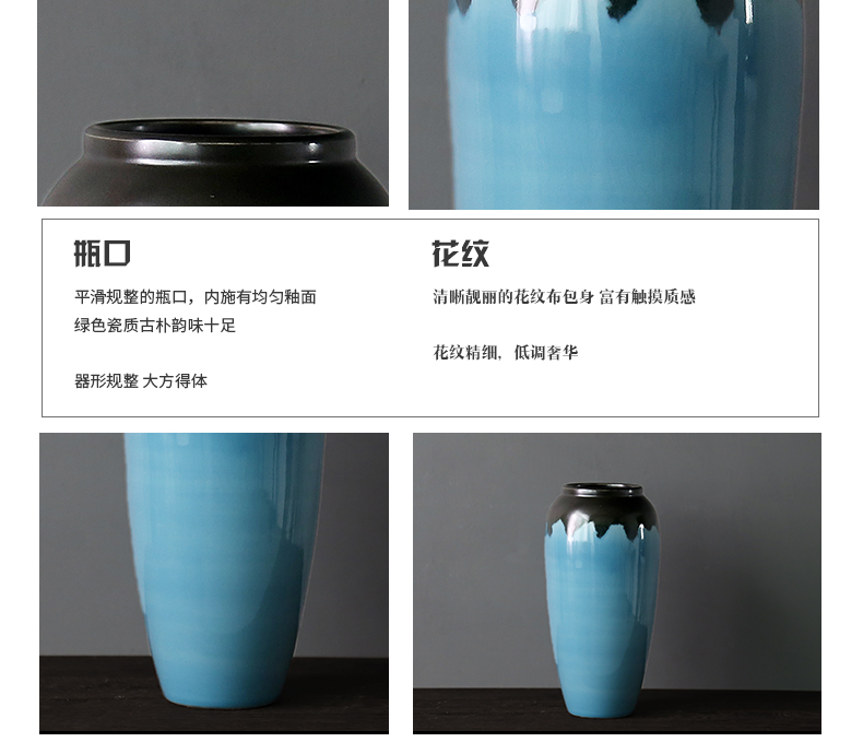 Jingdezhen porcelain vase simple atmospheric decorative vase modern creative home decoration vase of TV bar face