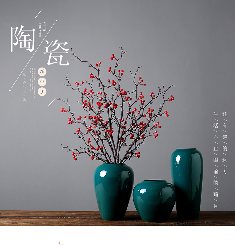 Jingdezhen modern checking ceramic crafts vase decoration in the sitting room porch TV cabinet table decorations furnishing articles
