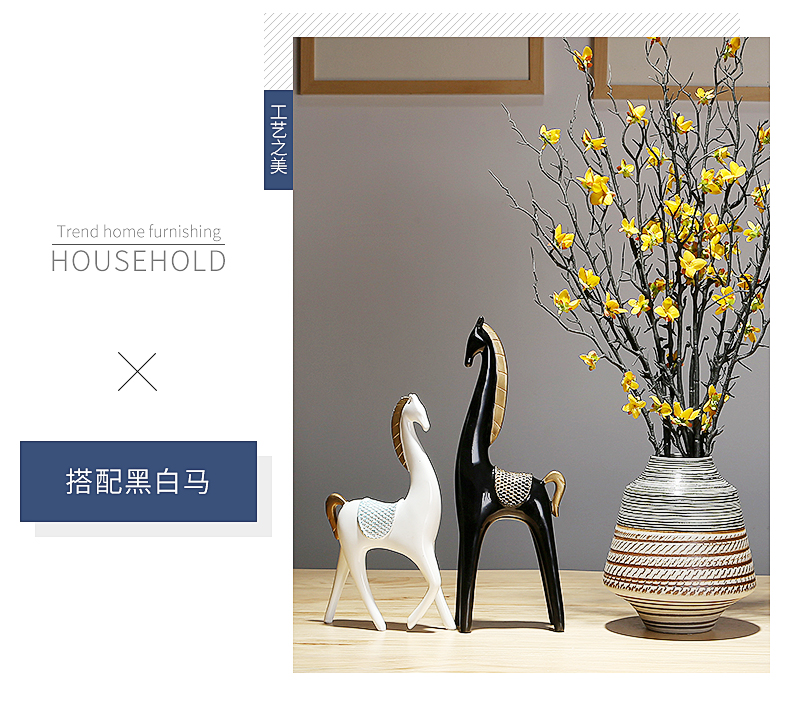 New Chinese style of jingdezhen ceramics vase dried flowers flower arrangement sitting room porch tea table table home furnishing articles