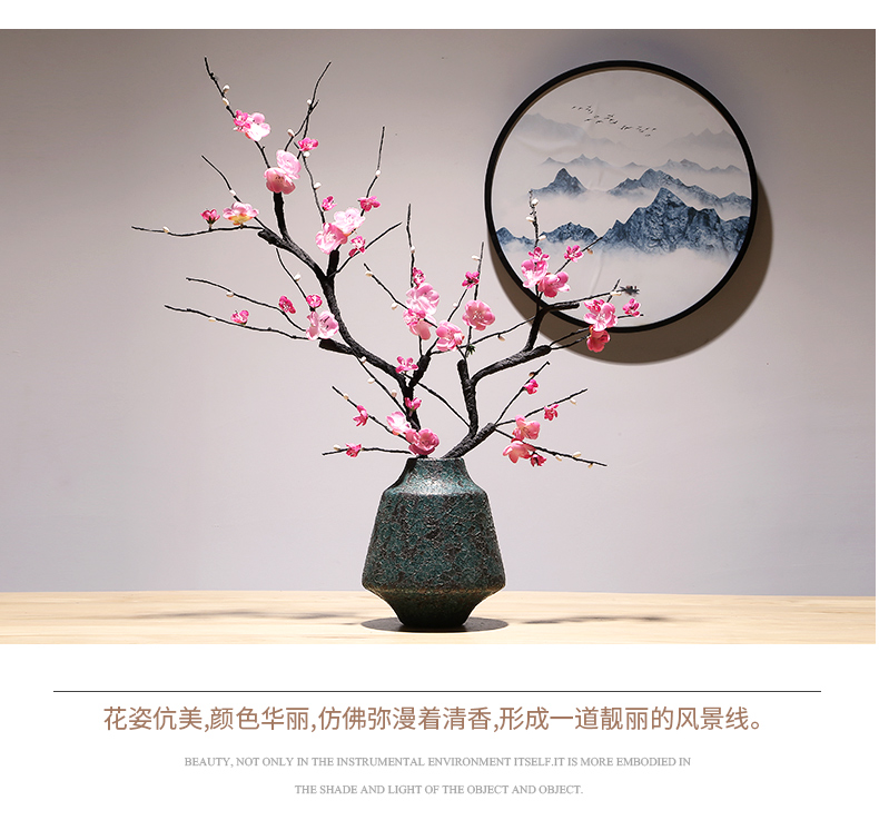 New Chinese style manual vase modern creative TV cabinet mesa adornment of jingdezhen ceramic vases, dry flower is placed