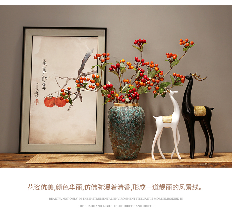 Modern creative home sitting room TV ark place jingdezhen ceramics vase decoration decoration new Chinese zen