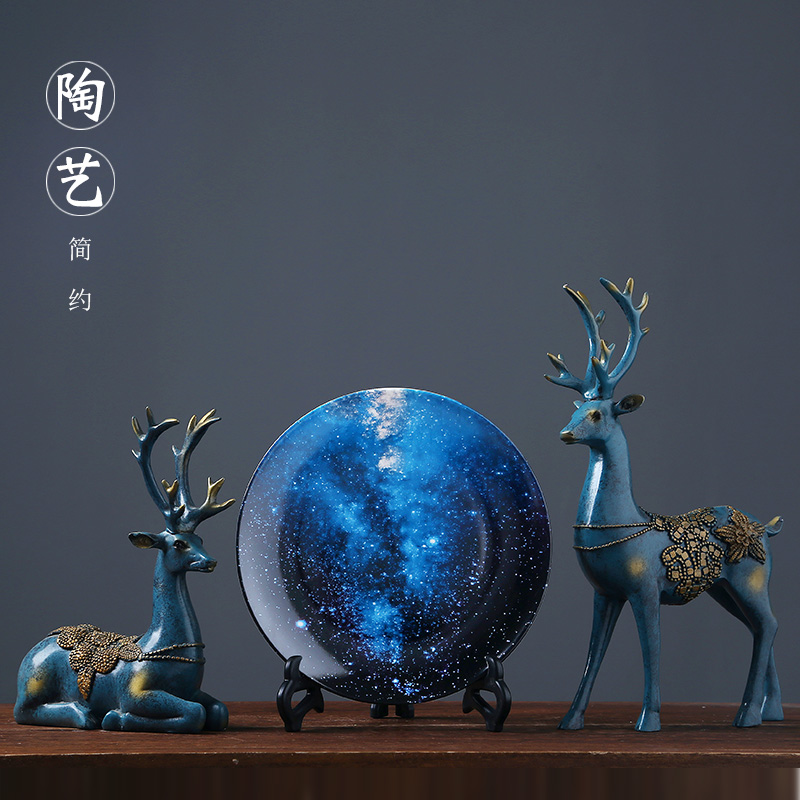 Jingdezhen modern technology home furnishing articles sitting room porch ceramic plate decoration plate disk decoration decoration