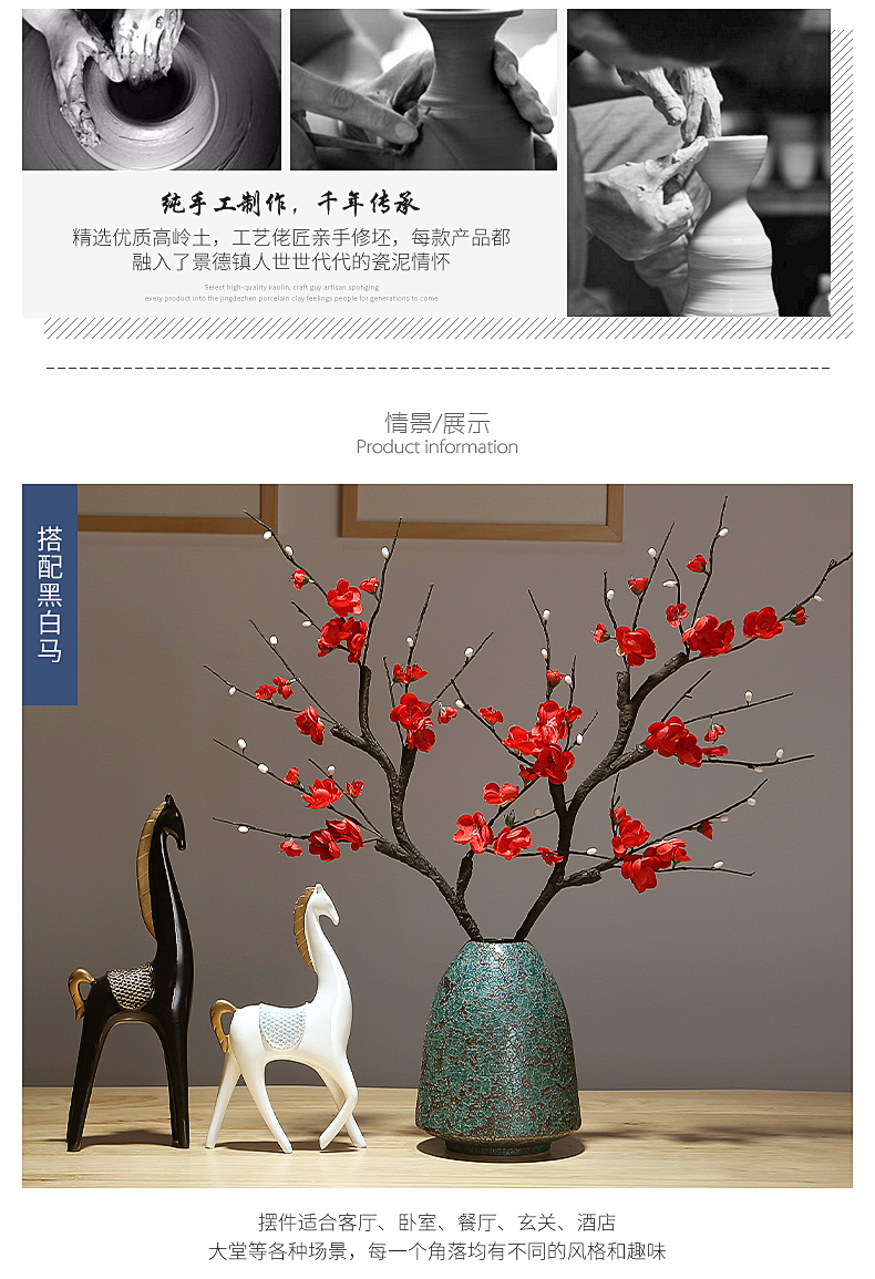 Restoring ancient ways of jingdezhen pottery ceramic vases, I and contracted sitting room porch TV ark, decorations furnishing articles flower arrangement
