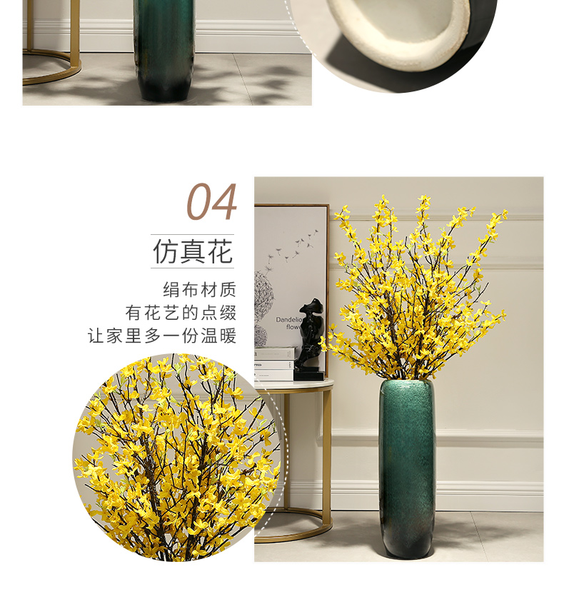 Jingdezhen ceramics simulation European ikebana furnishing articles dried flower vase household large ground vase decoration art