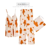 Осенняя пижама, хлопковый комплект, лонгслив, милый тонкий топ с чашечками, в корейском стиле