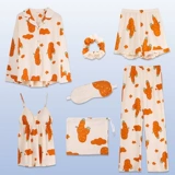 Осенняя пижама, хлопковый комплект, лонгслив, милый тонкий топ с чашечками, в корейском стиле