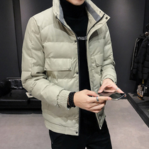 Leather cotton clothes mens autumn and winter mens clothing 2022 new down cotton clothing thickened trend handsome air winter clothing cotton padded jacket