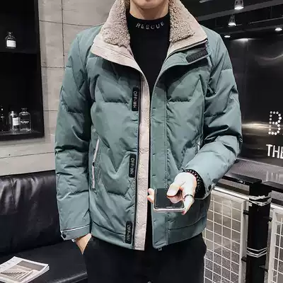 Winter fur collar down jacket men's autumn and winter trend handsome 2021 new men's fashion brand thick winter coat