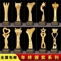 Crystal trophy Creative custom basketball football five-pointed star thumb metal childrens game medals Annual awards