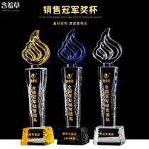 Creative exquisite crystal trophy custom-made high-grade champion medal Free lettering award prize souvenir