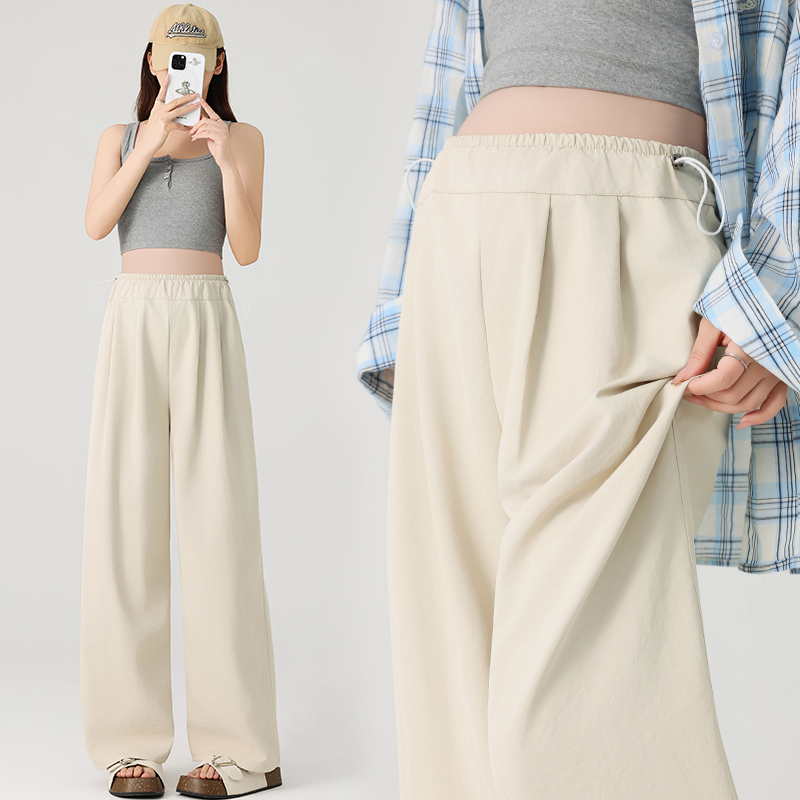 妊婦パンツ春夏アウター薄手山本パンツ2025新型お腹を締め付けないカジュアル風合いワイドレッグパンツ女性用