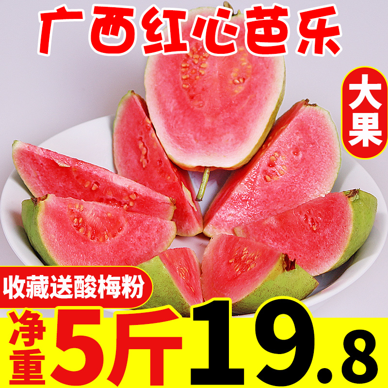 Guangxi red heart guava guava fresh fruit 5kg season Bale pan pomegranate guava fruit box 10