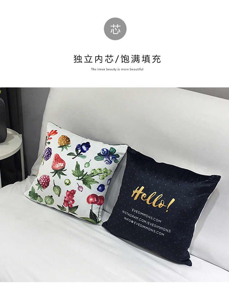 Bắc Âu sofa nhung nhung xe gối văn phòng gối ngủ với lõi clip chân xe vuông gối đệm - Trở lại đệm / Bolsters gối kèm chăn