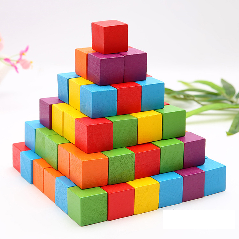 Color Cube Building Blocks O Number Models Geometric Cubes Block Teaching Aids Children Puzzle Play
