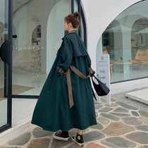 Trench coat womens long 2021 autumn Korean version of the new loose thin British wind hanging temperament spring and autumn coat