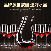 Home transparent glass wine European crystal wine glass decanter cup holder goblet set