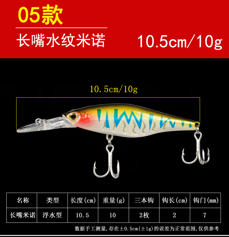 Sinking Minnow Lures Shallow Diving Minnow Baits Fresh Water Bass Swimbait Tackle Gear