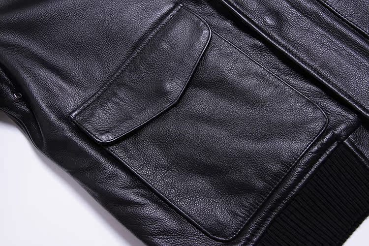 Lớp đầu tiên của da dày làm ấm da Da nam mỏng áo khoác ngắn Áo khoác A2 cải tiến áo khoác phù hợp với chuyến bay áo khoác nam có mũ