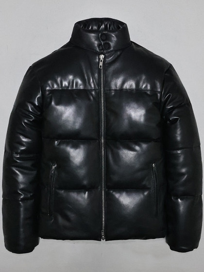 男女立领真皮羽绒服头层绵羊真皮皮衣修身青年廓形简约加厚保暖丰