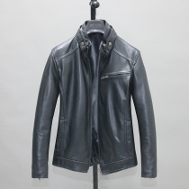 Headlayer sheep genuine leather leather clothing male body short section youth stand-up collar casual leather jacket mens jacket multi-pocket C1