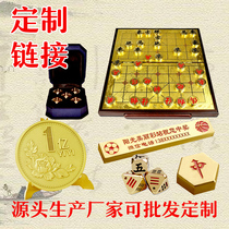 Copper Crafts Customized Mahjong Chess Pai Jiuanlian Door Special Link Copper Handpieces Supplies Factory Customized