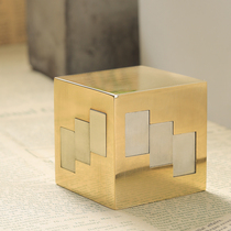 Full solid brass decompression Kongming lock Luban lock four square lock adult students hands-on puzzle unlock decompression toys