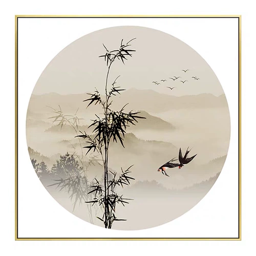 Фортуна бамбука украшения рисовать коридор крыльца в конце ресторана ресторана, столовая, фоновая стена Фоны Стена Отель Hall Fury