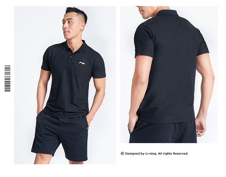 Li Ning áo thun nam tay ngắn 2019 hè mới ve áo thoáng khí thấm mồ hôi áo thun thể thao giản dị thường ngày - Áo polo thể thao áo polo nam dài tay