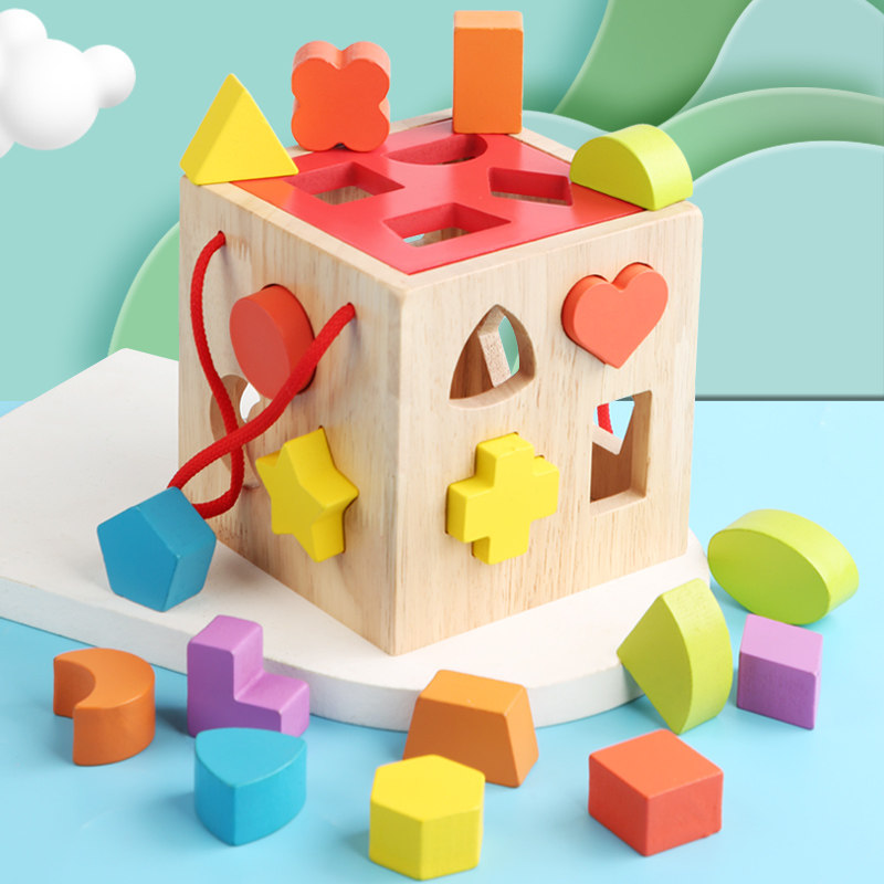 Baby early teaching enlightenment blocks matching box 1 - 2 years old baby early teaching toys development intelligence cognitive color