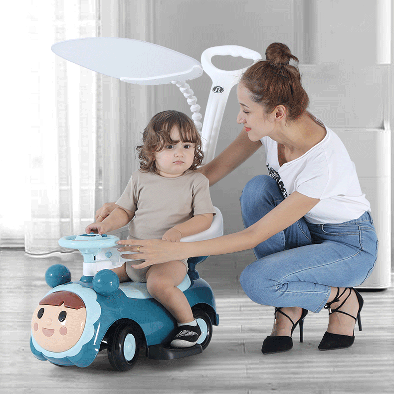 miu Children push twist the twist car 1-3 - 5 year old baby's swing bike with music silent wheel four - wheel walking