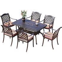 Macko Garden Cast Aluminum Furnishings Outdoor Balcony Table And Chairs Combined Rain Protection Sunscreen Courtyard Casual Open-air Table And Chairs Outdoor