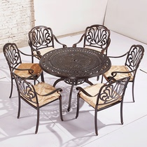 Outdoor Table And Chairs Open-air Embalming High-end Garden Decoration Villa Foundry Aluminum Furniture Outdoor Leisure Iron Art Courtyard Table And Chairs