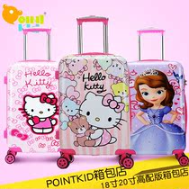 Childrens suitcase Girl universal wheel trolley case 1820 inch primary school student suitcase Cartoon princess suitcase girl