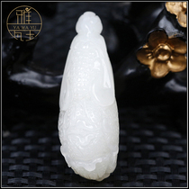 Yawa Jade Xinjiang Hetian jade pendant Hetian sheep Jade Baicai pendant 30g 0080 A7