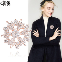 Ruyi Korean personality simple crystal brooch female fashion pin silk towel buckle corsage hundred Tower shawl buckle accessories