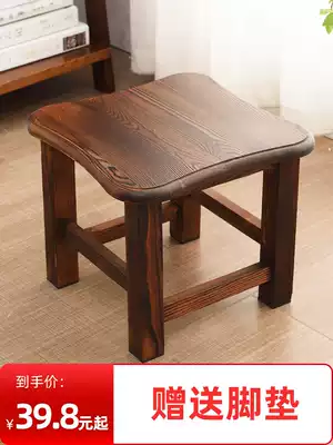 Solid wood small stool Household adult living room creative wooden stool shoe stool Coffee table stool Children's small bench living room low stool