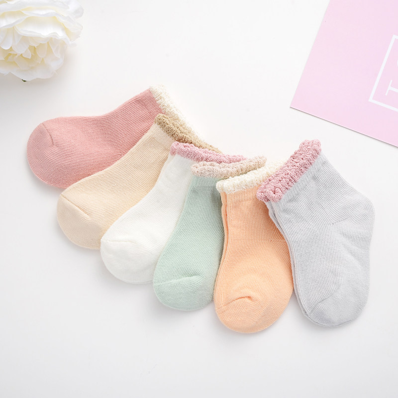 Infant socks Spring and autumn newborn children loose cotton socks Men and women children baby cotton socks Class A quality 6 pairs