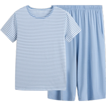 EUV childrens summer pajamas for boys and girls Modal summer thin boys and girls home clothes baby air-conditioning clothes