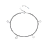 Медный браслет на ногу, сексуальная цепочка в стиле древности, монеты, ювелирное украшение, серебро 925 пробы, в корейском стиле, простой и элегантный дизайн